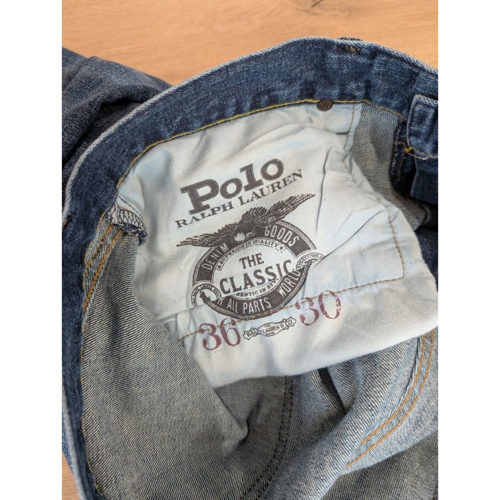 Polo Ralph Lauren Mens 36x30 (38x30) Straight leg Blue Jeans 165/92B Denim - Picture 10 of 14